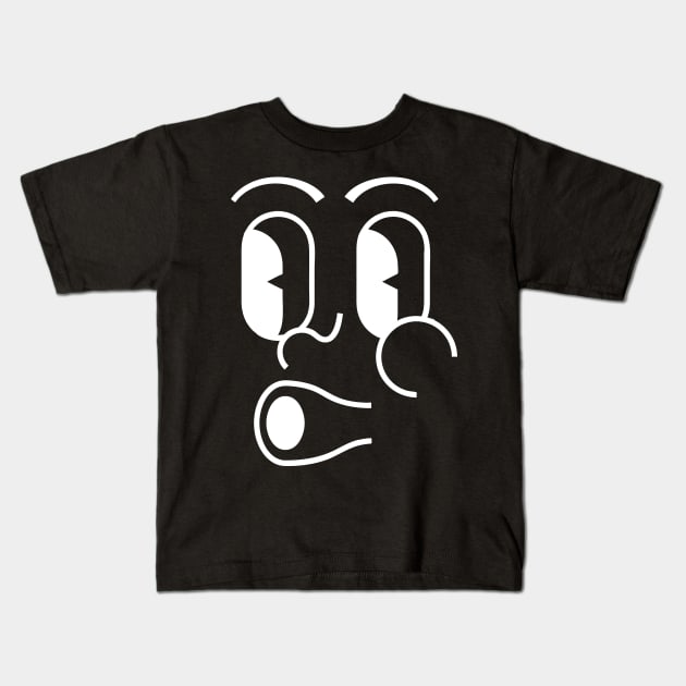 White Whistle Emoji Kids T-Shirt by rainvshine